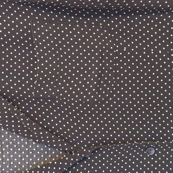 Liz Claiborne Retro Black White Polka Dot Blouse Short Sleeve Camp Button Down - Picture 3 of 4
